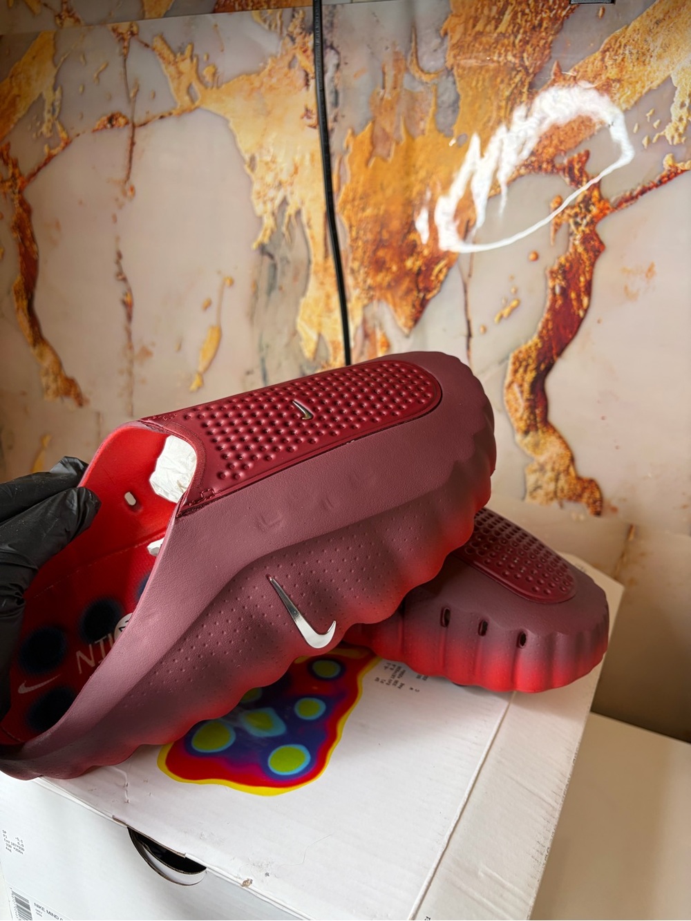 Nike Kids' Burgundy/Red Slip-On Foam Clog